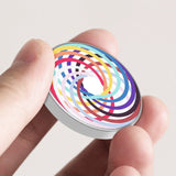 Spinner Giroscopic Metalic, Flippy, Jucarie Rotativa Anti-stres, Otel Inoxidabil, 3.8 x 0.6 cm, Efect Optic Spirala Hipnotica, Model Spirala Multicolor - vivimall.ro