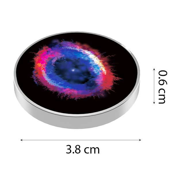 Spinner Giroscopic Metalic, Flippy, Jucarie Rotativa Anti-stres, Otel Inoxidabil, 3.8 x 0.6 cm, Efect Optic Galaxie, Model Galaxy in Eridanus - vivimall.ro