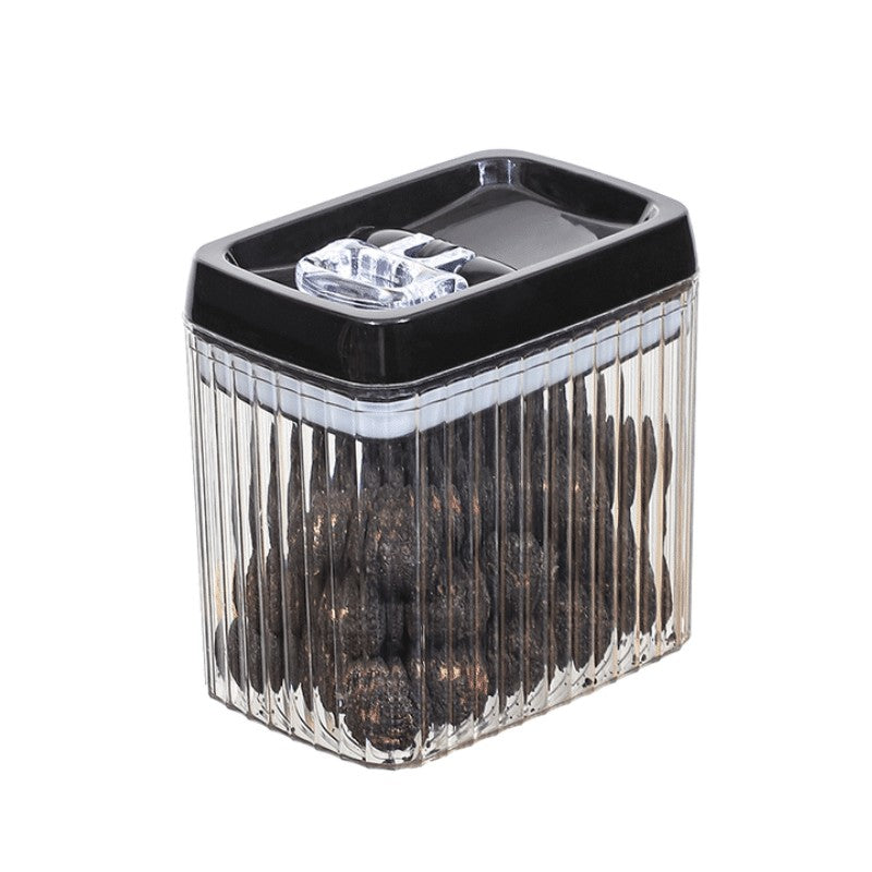 Recipient din Plastic, Vivimall, pentru Alimente/Obiecte, Inchidere Ermetica, Textura Ondulata, 15 x 10 x 15.5 cm, 1.5 l, Transparent - vivimall.ro