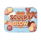 Paleta de Machiaj pentru Conturul Fetei, Kevin&Coco, 6 Nuante, 12 x 9.2 x 1 cm, 72 g, Model 1 Deep Bronze - vivimall.ro