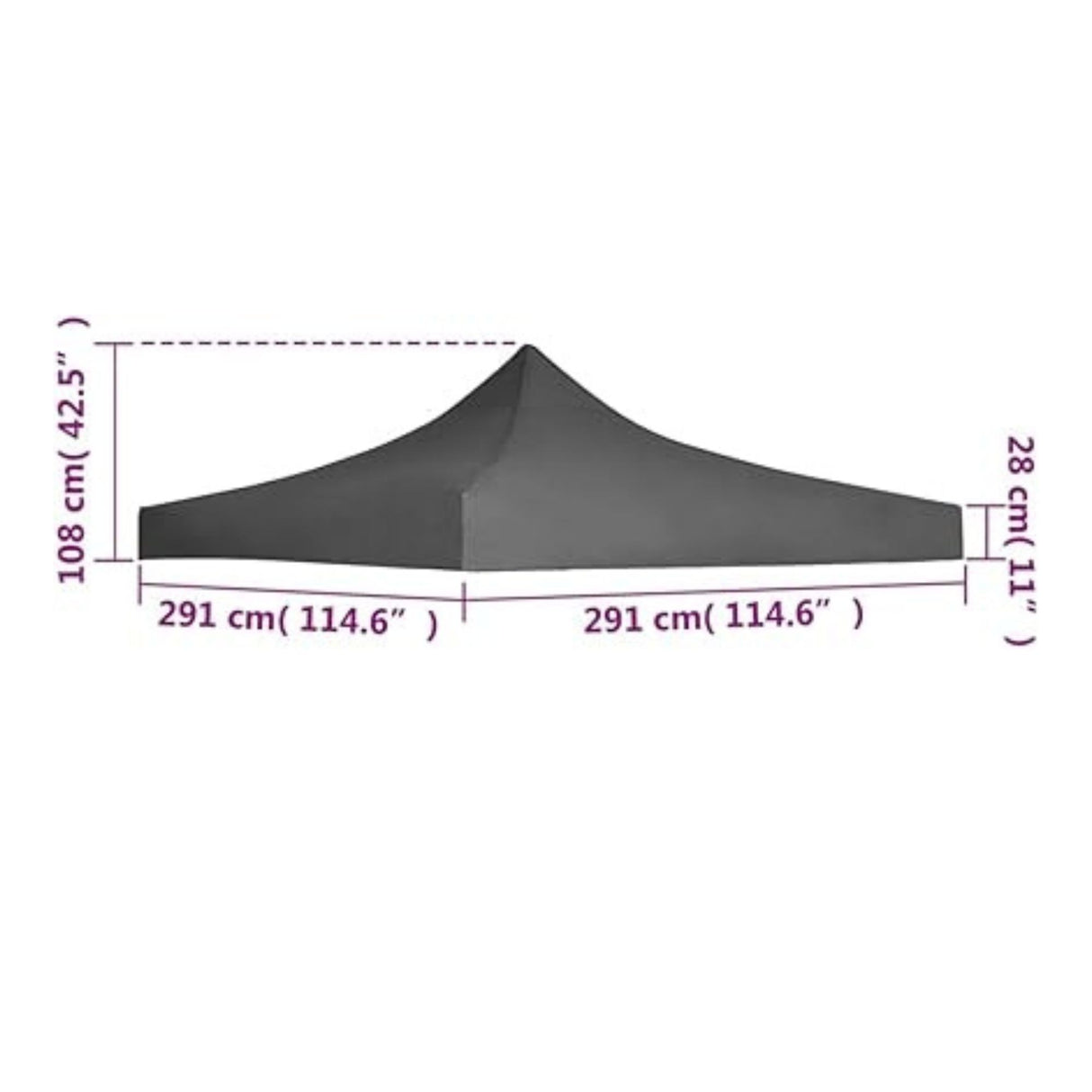 Copertina pentru Pavilion, Flippy, Acoperis Cort, Pliabil, Copertina Rezistenta 420D, 185 g/m2, Protectie Ideala la Soare si Ploaie, 3 x 3 m, Gri - vivimall.ro