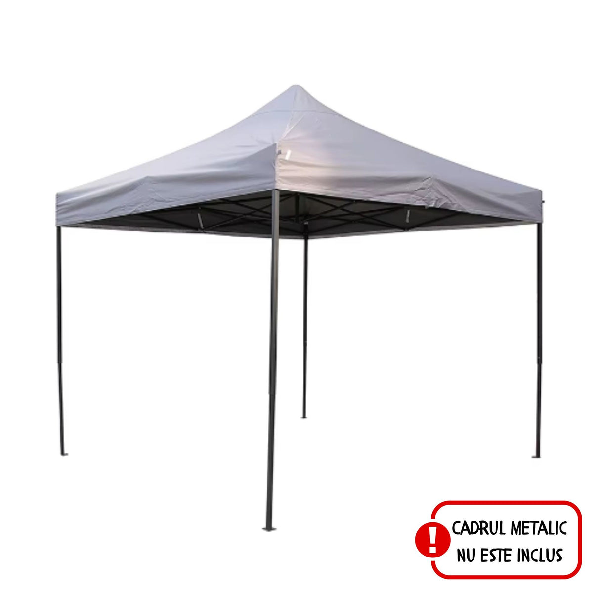 Copertina pentru Pavilion, Flippy, Acoperis Cort, Pliabil, Copertina Rezistenta 420D, 185 g/m2, Protectie Ideala la Soare si Ploaie, 3 x 3 m, Gri - vivimall.ro