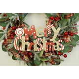 Coronita de Craciun pentru usa, Multicolor, 40 cm, PVC, Artificiala, Decorata, cu LED, Interior/Exterior, Vivimall - vivimall.ro