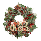 Coronita de Craciun pentru usa, Multicolor, 40 cm, PVC, Artificiala, Decorata, cu LED, Interior/Exterior, Vivimall - vivimall.ro