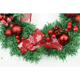 Coronita de Craciun pentru usa, Rosu/Verde, 35 cm, PVC, Artificiala, Decorata, Interior/Exterior, Vivimall - vivimall.ro