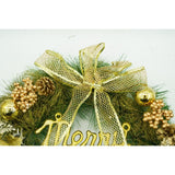 Coronita de Craciun pentru usa, Verde-Auriu, 40 cm, PVC, Artificiala, Decorata, Interior/Exterior, Flippy - vivimall.ro