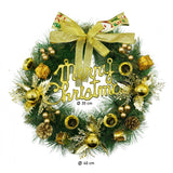 Coronita de Craciun pentru usa, Verde/Auriu, 40 cm, PVC, Artificiala, Decorata, Interior/Exterior, Flippy - vivimall.ro