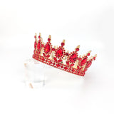 Diadema, Vivimall, din Aliaj, cu Cristale, Accesoriu Par, Aniversare, Nunta, Petrecere, 15.5 x 5.3 cm, Rosu - vivimall.ro