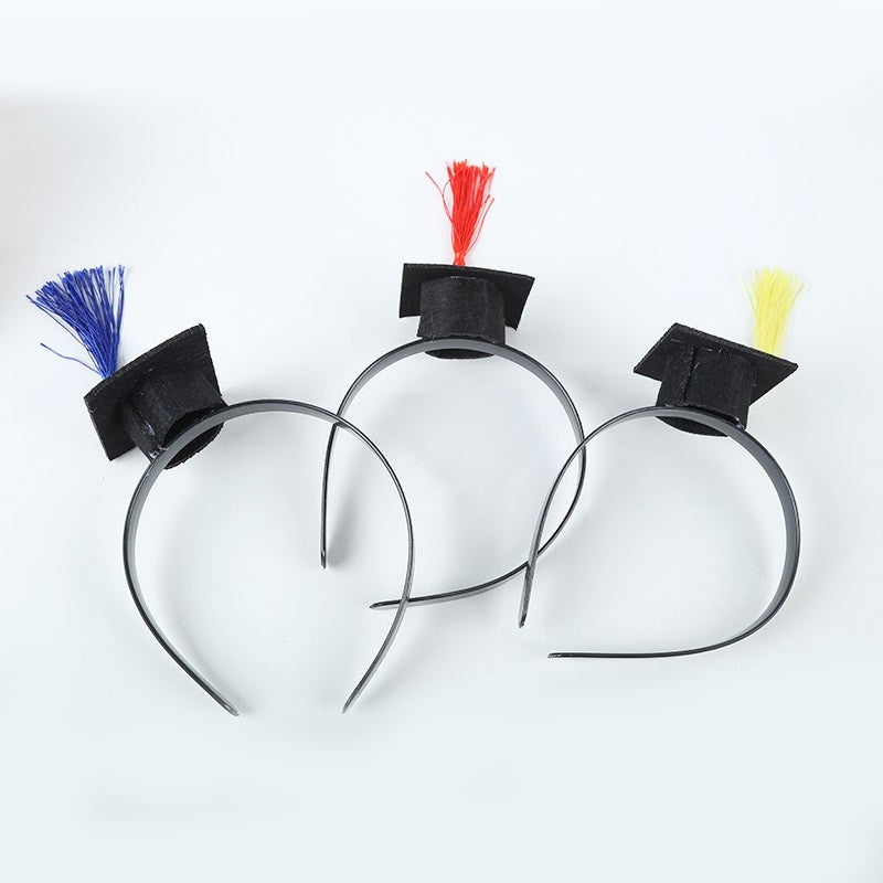 Coronita pentru Absolvent, Vivimall, Bentita cu Toca, Marime Universala, Tematica Absolvire, Negru-Albastru - vivimall.ro