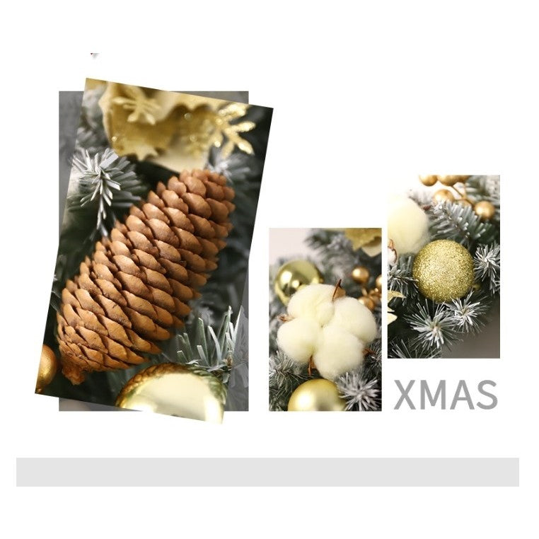 Coronita pentru Craciun Vivimall, 50 cm, din brad artificial, decorata cu conuri, globulete, flori, Multicolor - vivimall.ro