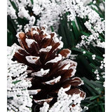 Coronita Pentru Craciun Diametru 20 Cm, Din Brad Artificial, Decorata Cu Conuri Si Merisoare, Inzapezit, /Alb, Resigilat - vivimall.ro