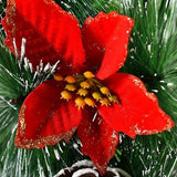 Coronita pentru Craciun Vivimall, diametru 32 cm, din brad artificial, decorata cu conuri si merisoare, 3 Funde Rosii. Verde/Alb - vivimall.ro