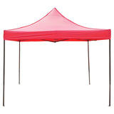 Cort pavilion pliabil Flippy 3x3m roșu, cadru metal ranforsat, vedere frontală completă