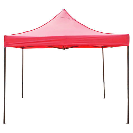 Cort pavilion pliabil Flippy 3x3m roșu, cadru metal ranforsat, vedere frontală completă