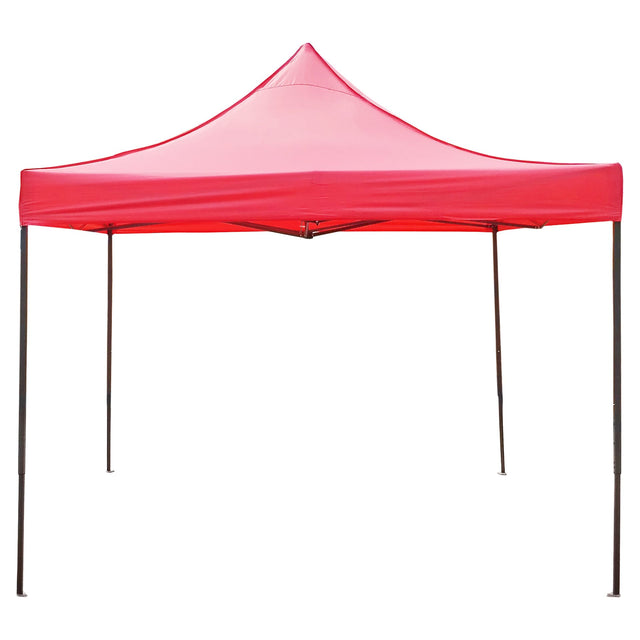 Cort pavilion pliabil Flippy 3x3m roșu, cadru metal ranforsat, vedere frontală completă