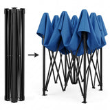 Cort Pavilion 3x3m, Flippy, Cadru Metal Pliabil Ranforsat, Acoperis 420D 280gram/mg PVC Polyester Oxford pentru Curte, Gradina, Evenimente, Albastru - vivimall.ro