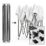 Cort Pavilion 3x3m, Flippy, Cadru Metal Pliabil Ranforsat, Acoperis 420D 280gram/mg PVC Polyester Oxford pentru Curte, Gradina, Evenimente, Alb - vivimall.ro