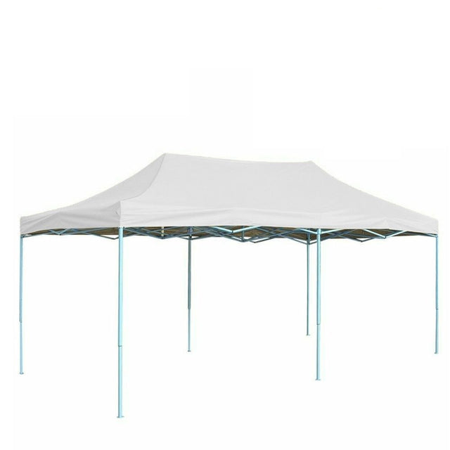 Cort Pavilion 3x6m Alb Pliabil Cadru Metal pentru Curte, Gradina, Evenimente - vivimall.ro