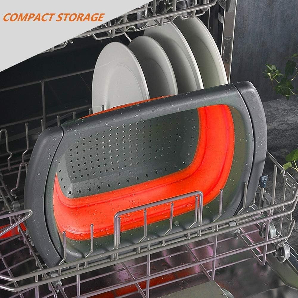 Cos De Scurgere Retractabil Pentru Chiuveta, Cu Filtru, Pentru Fructe Si Legume, De Uz Casnic, 39X12 Cm, Design Extensibil Pana La 61 Cm, Cu Manere De Prindere - vivimall.ro