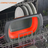 Cos De Scurgere Retractabil Pentru Chiuveta, Cu Filtru, Pentru Fructe Si Legume, De Uz Casnic, 39X12 Cm, Design Extensibil Pana La 61 Cm, Cu Manere De Prindere - vivimall.ro