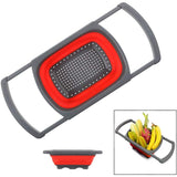 Cos De Scurgere Retractabil Pentru Chiuveta, Cu Filtru, Pentru Fructe Si Legume, De Uz Casnic, 39X12 Cm, Design Extensibil Pana La 61 Cm, Cu Manere De Prindere - vivimall.ro