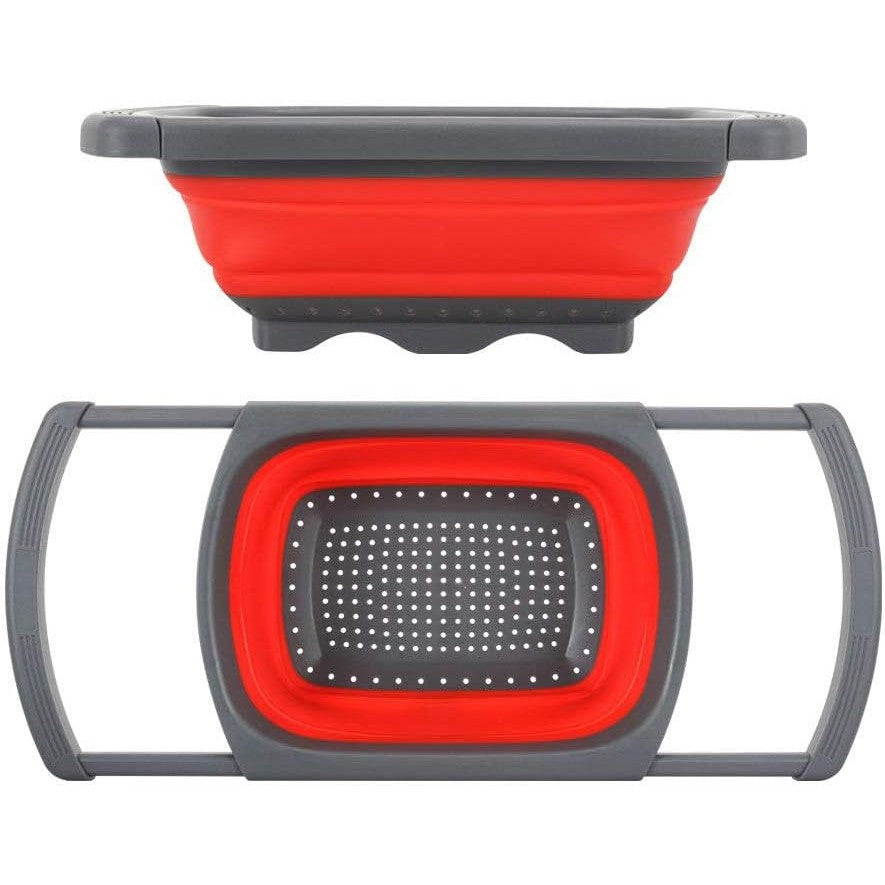 Cos De Scurgere Retractabil Pentru Chiuveta, Cu Filtru, Pentru Fructe Si Legume, De Uz Casnic, 39X12 Cm, Design Extensibil Pana La 61 Cm, Cu Manere De Prindere - vivimall.ro