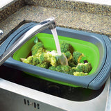 Cos De Scurgere Retractabil Pentru Chiuveta, Cu Filtru, Pentru Fructe Si Legume, De Uz Casnic, 39X12 Cm, Design Extensibil Pana La 61 Cm, Cu Manere De Prindere - vivimall.ro