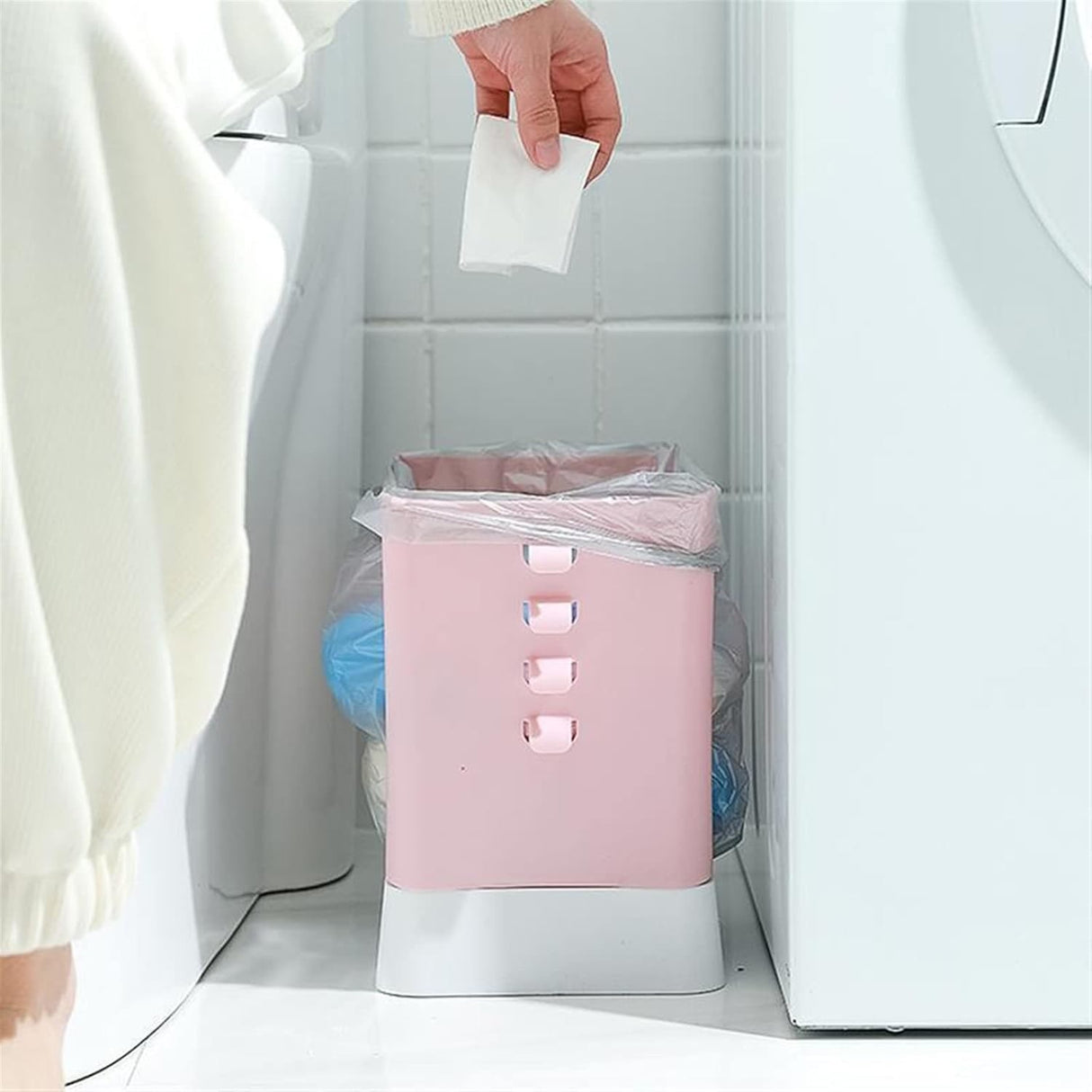 Cos De Gunoi Extensibil, Din Plastic, Reglabil, Pliabil, Versatil, Pentru Bucatarie, Baie Sau Birou, Cos Universal, 21X25X17 Cm