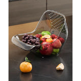 Cos de Spalat Legume/Fructe, Vivimall, cu Scurgere Apa, din PET, 15.5 x 18.6 x 16.2 cm, Transparent - vivimall.ro