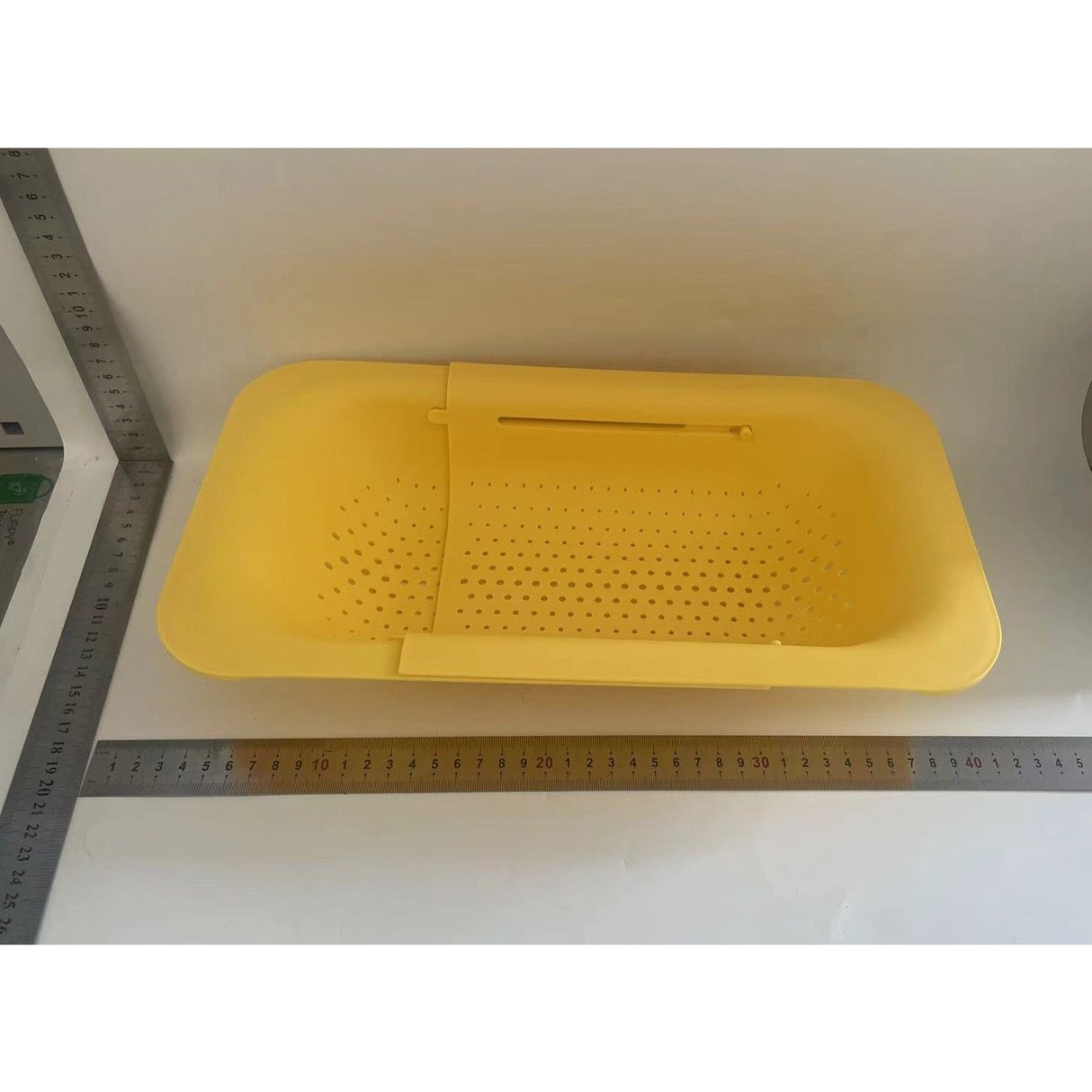 Cos pentru Scurgere Chiuveta de Bucatarie, Vivimall, Plastic, Telescopic, 36x20x5 cm, Galben - vivimall.ro