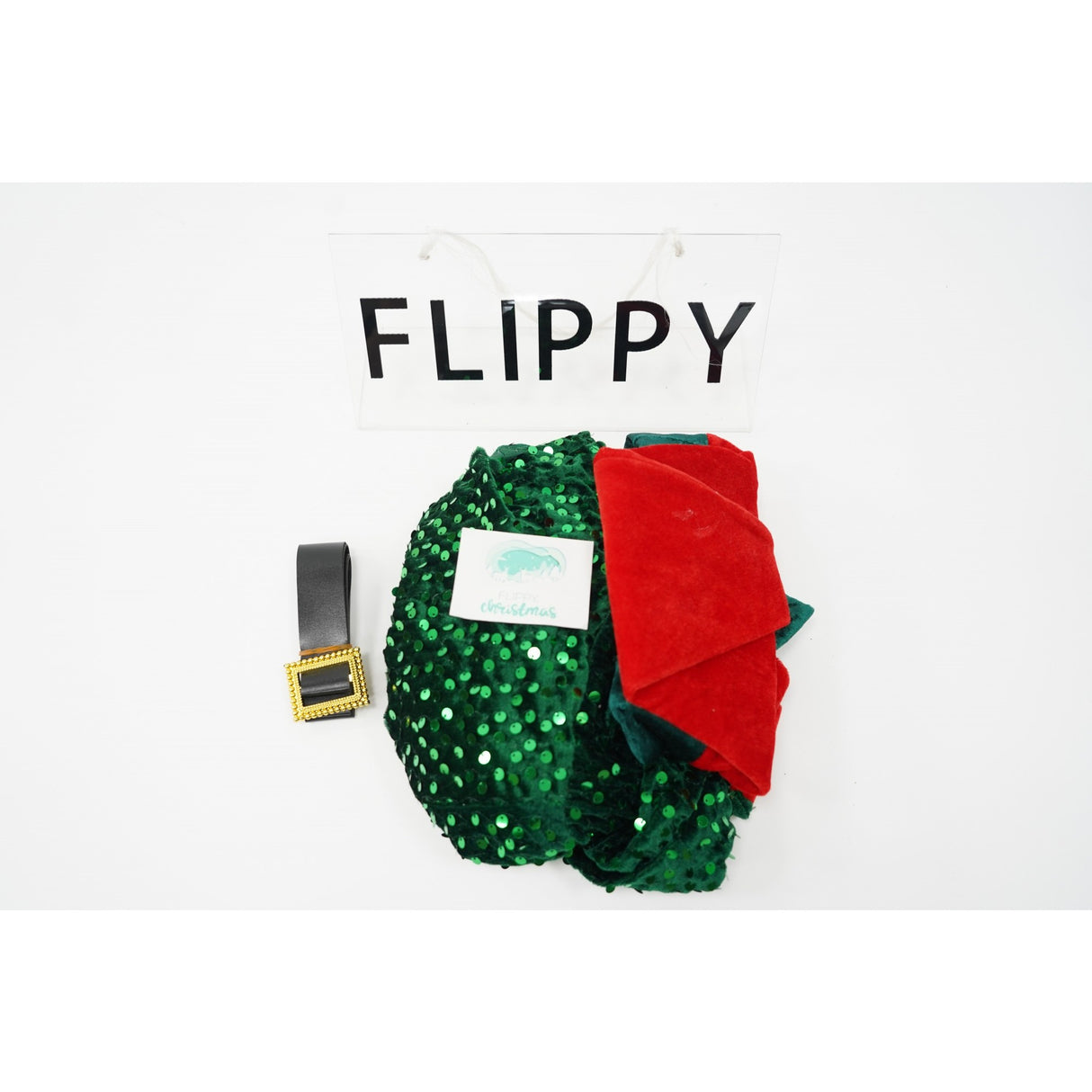 Costum Craciun, Flippy, Spiridus, rosu,  10 - 13 ani, catifea - vivimall.ro