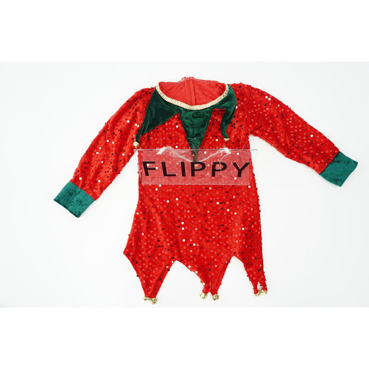 Costum Craciun, Vivimall, Spiridus, rosu,  7 -9 ani, catifea - vivimall.ro