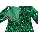 Costum Craciun, Flippy, Spiridus, rosu-verde,  7 - 9 ani, catifea - vivimall.ro