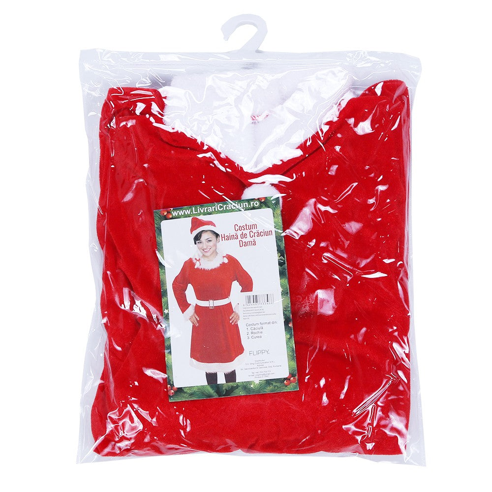 Costum Craciunita Femeie, Adult, 3 Piese, Catifea
