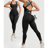 Costum Sport de Dama, Vivimall, One Piece, pentru Yoga, Elastic, Fara Cusaturi, Negru, Marime M - vivimall.ro
