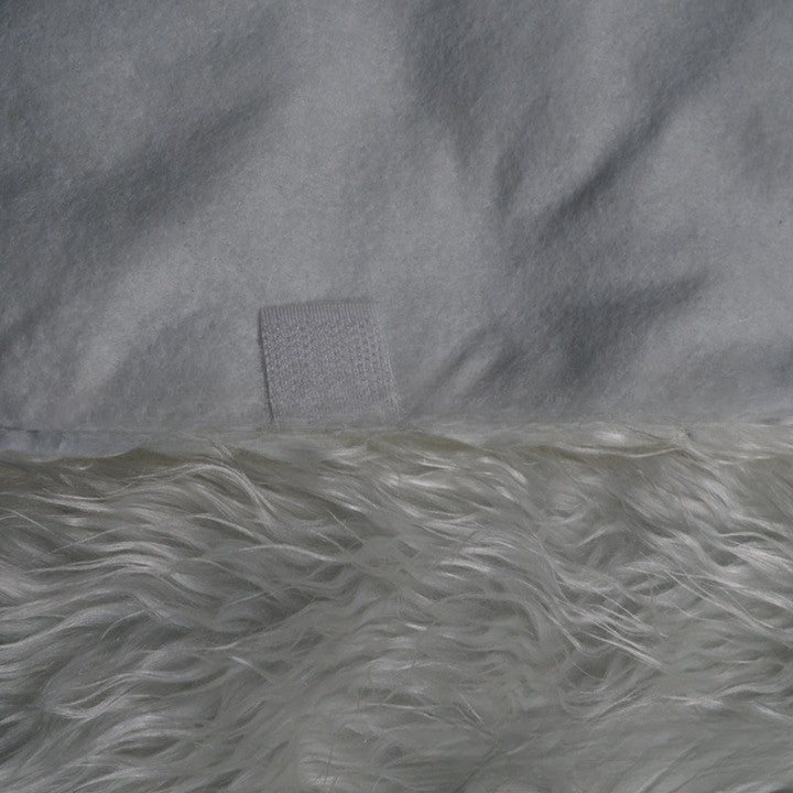 Covor pentru bradul de Craciun, diametru 90 cm, blana grosime 7 cm, alb - vivimall.ro