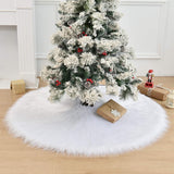 Covor pentru bradul de Craciun White Haipai, diametru 120 cm, blana cu o grosime 4 cm, alb - vivimall.ro