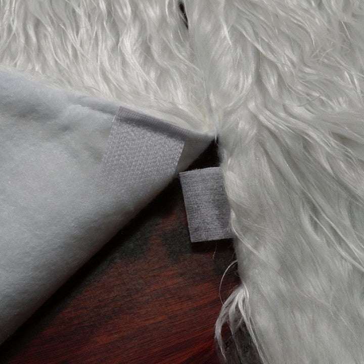 Covor pentru bradul de Craciun White Haipai, diametru 150 cm, blana cu o grosime 2.5-3 cm, alb - vivimall.ro