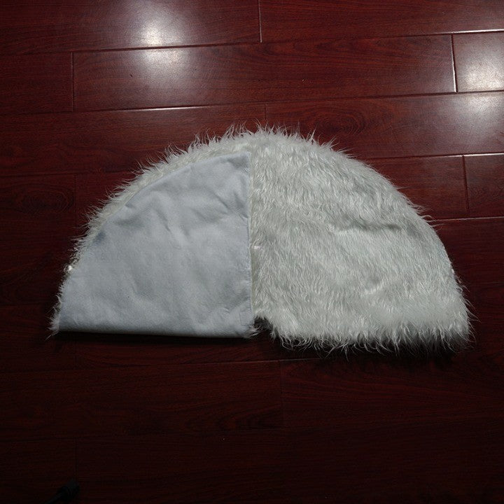 Covor pentru bradul de Craciun White Haipai, diametru 120 cm, blana cu o grosime 4 cm, alb - vivimall.ro