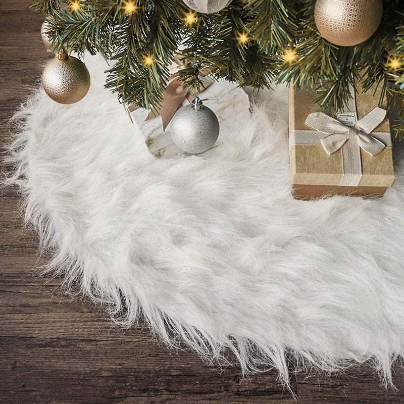 Covor Pentru Bradul De Craciun White Haipai, Diametru 78 Cm, Blana Grosime 7 Cm