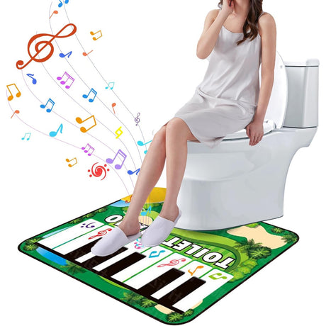 Covoras de Baie, Vivimall, Model Pian Electric, Interactiv, 3 Moduri, +14 Ani, din Panza, cu Baterii, 60 x 48 cm, Verde - vivimall.ro