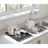 Covoras din Silicon pentru Scurgere Vase, Vivimall, Uz Casnic, Rezistent la Temperaturi Ridicate, Izolator, 43x32.5 cm, Negru - vivimall.ro