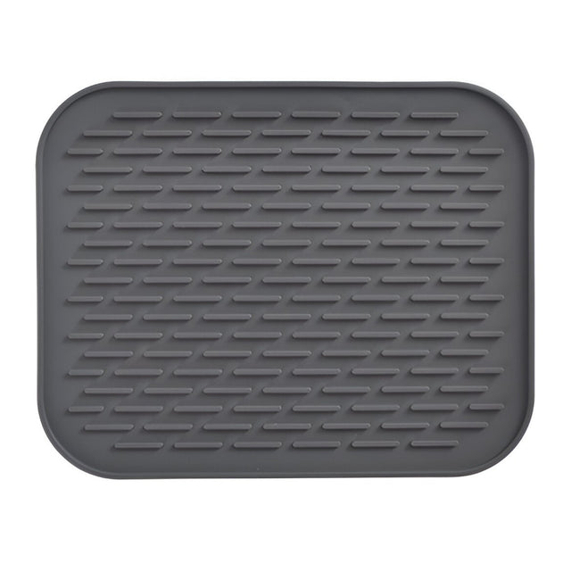 Covoras din Silicon pentru Scurgere Vase, Vivimall, Uz Casnic, Rezistent la Temperaturi Ridicate, Izolator, 30x24 cm, Negru - vivimall.ro