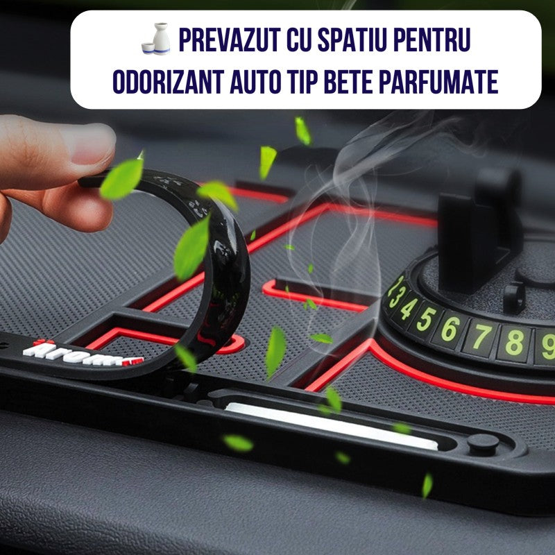 4 в 1 противоплъзгаща постелка/подложка за табло за кола, универсална, поставка за телефон в кола, таблет, GPS, въртене на 360°, многофункционална, телефонен номер, аромат 