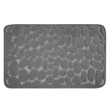 Covoras pentru Baie Antiderapant, Vivimall, Uscare Rapida, Model 3D Piatra, 40x60 cm, Gri - vivimall.ro