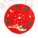 Covoras pentru bradul de Craciun Vivimall, lana, rosu/verde, 100 cm - vivimall.ro