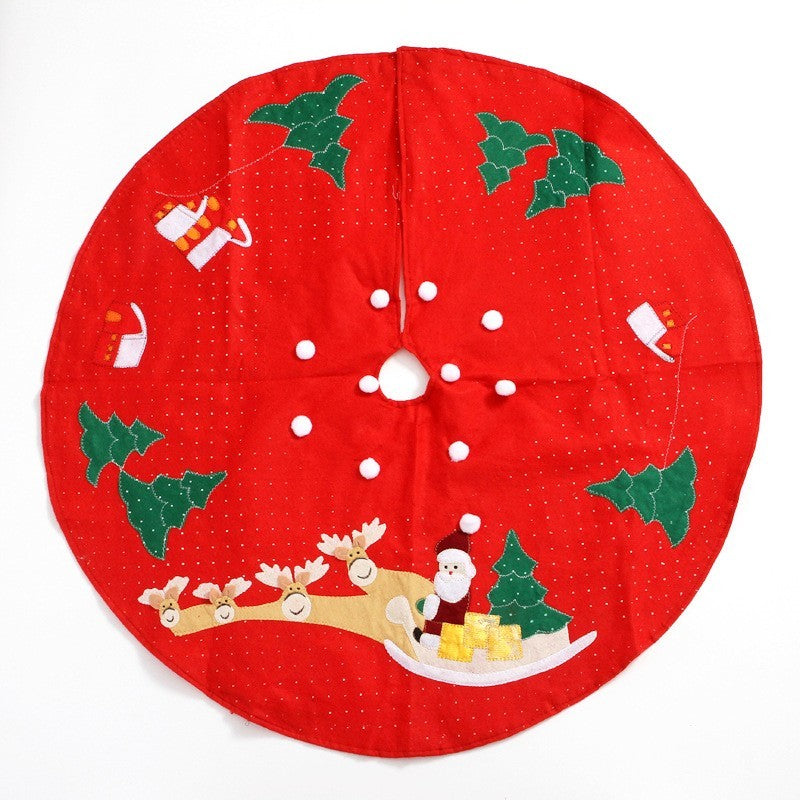 Covoras Pentru Bradul De Craciun Lana, Rosu/, 100 Cm - vivimall.ro