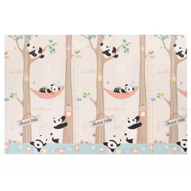 Covoras pentru Copii, Vivimall, cu 2 Fete, Model Panda/Party, din XPE+PE, Impermeabil, Antiderapant, Protectie Termica, +3 Luni, Pliabil, 180 x 200 x 1 cm, Multicolor - vivimall.ro