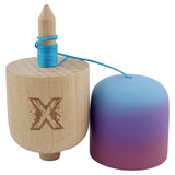 Kendama Pill X Originala, Flippy, Profesionala Model Rubber Grip Pilula, din Lemn, Varsta 9+, Ata 62/65 cm, 11 x 5 x 5 cm, Gradient Albastru deschis/Rosu - vivimall.ro