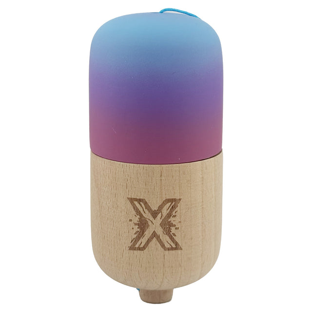 Kendama Pill X Originala, Flippy, Profesionala Model Rubber Grip Pilula, din Lemn, Varsta 9+, Ata 62/65 cm, 11 x 5 x 5 cm, Gradient Albastru deschis/Rosu - vivimall.ro
